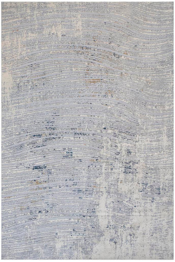 handmade Modern Abstract Gray Blue Machine Made RECTANGLE POLYESTER area rug 9x12